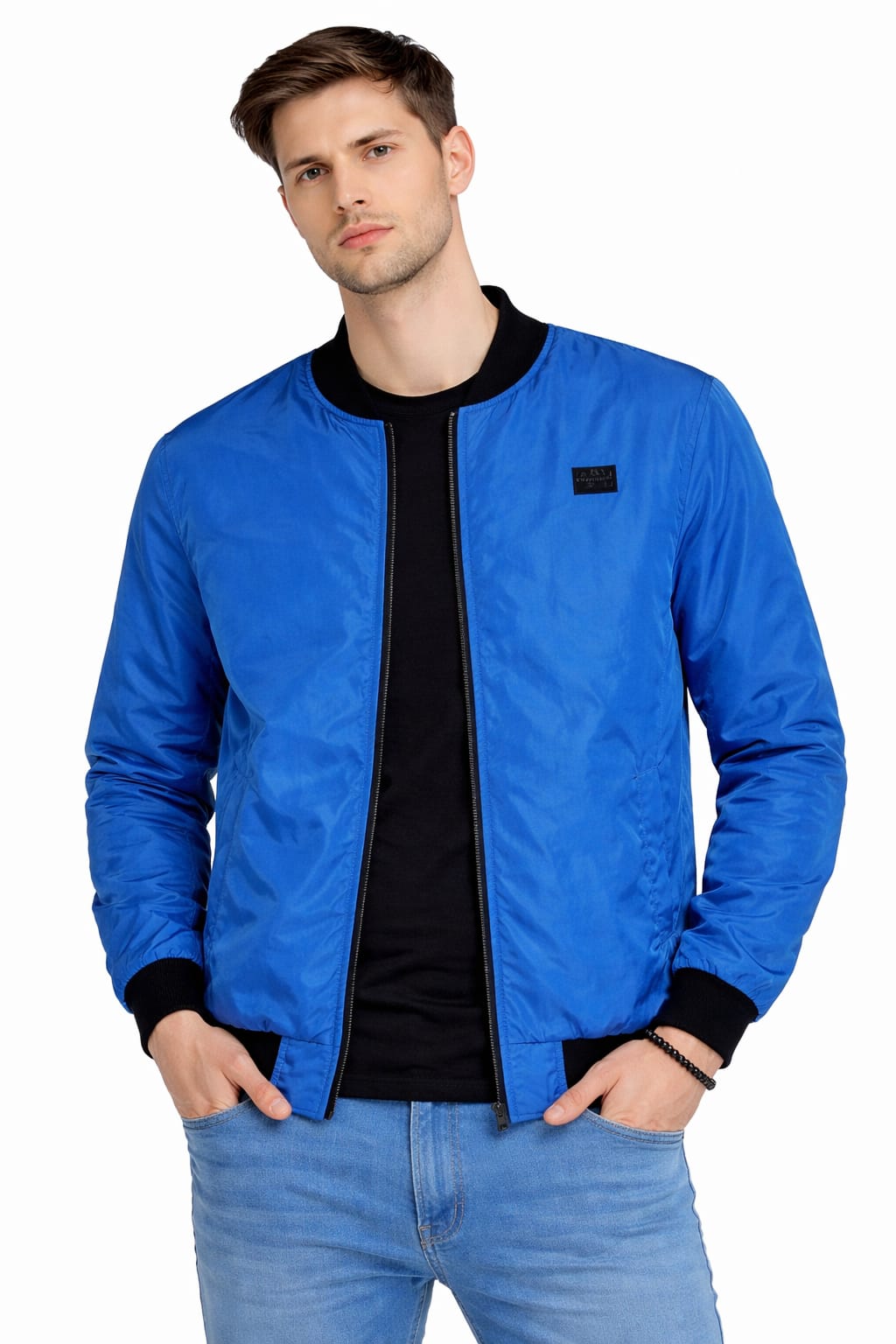 Chamarra Rompe-vientos Color Azul