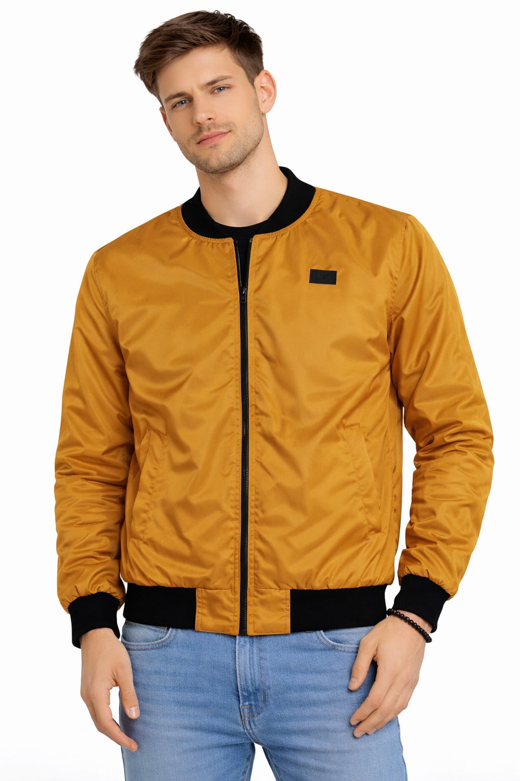 Chamarra Rompe-vientos Color mostaza