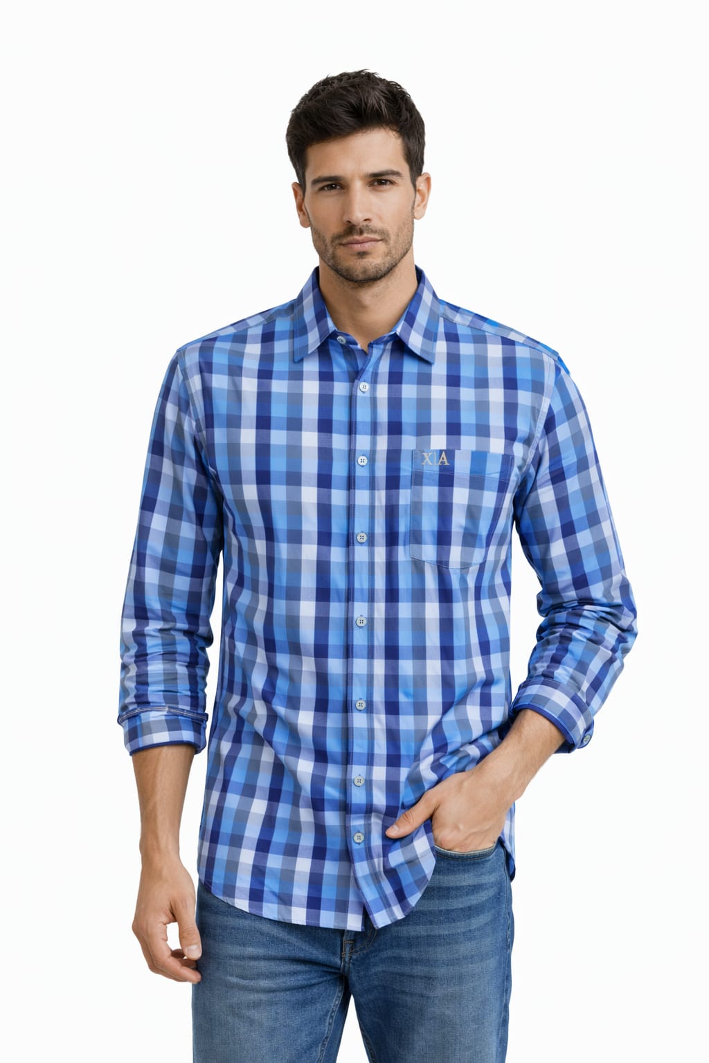 Camisa Con Estampado De cuadros Talla 44