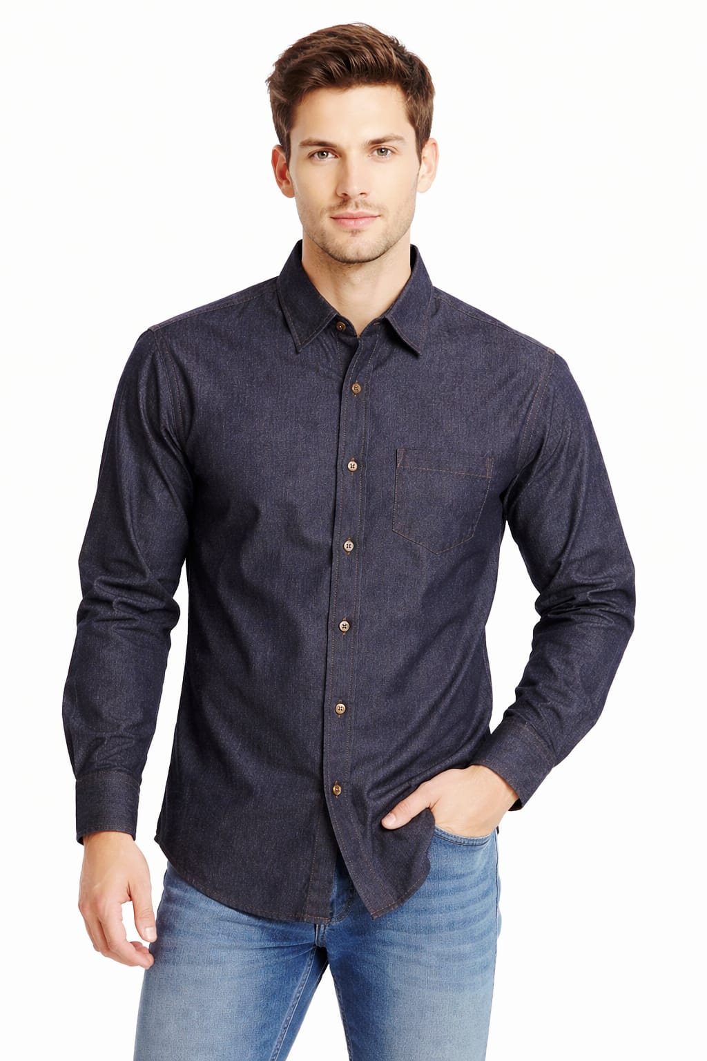 Camisa de Mezclilla Manga Larga