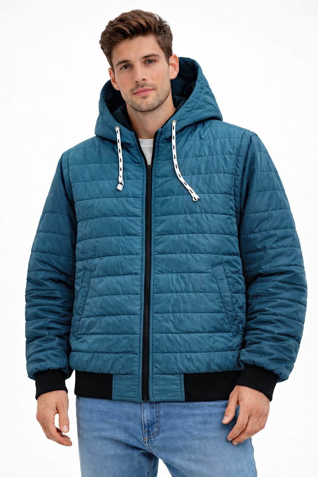 Chamarra Con Chaleco Desmontable Mangas y Gorra