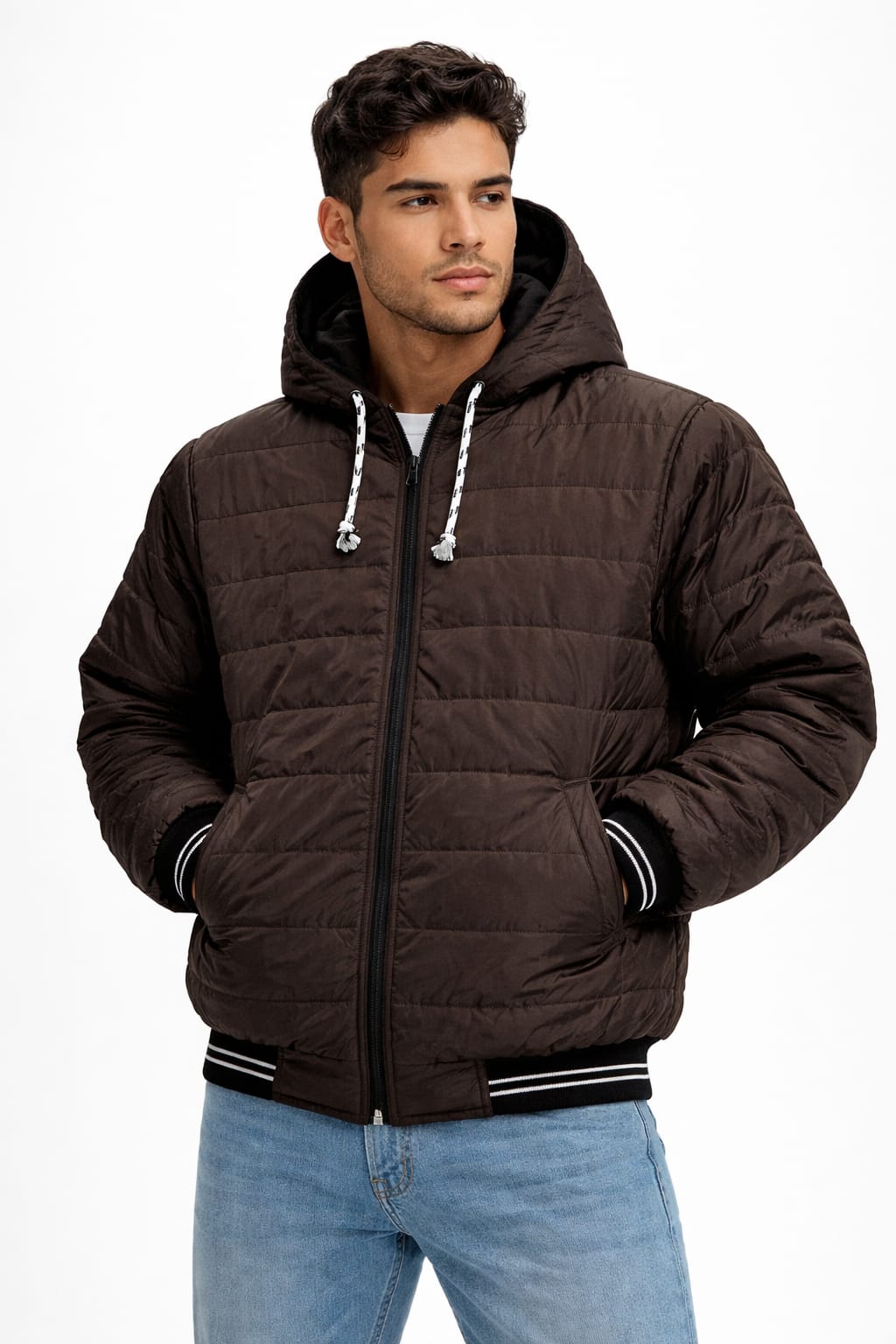 Chamarra Con Chaleco, Desmontable Mangas y Gorra