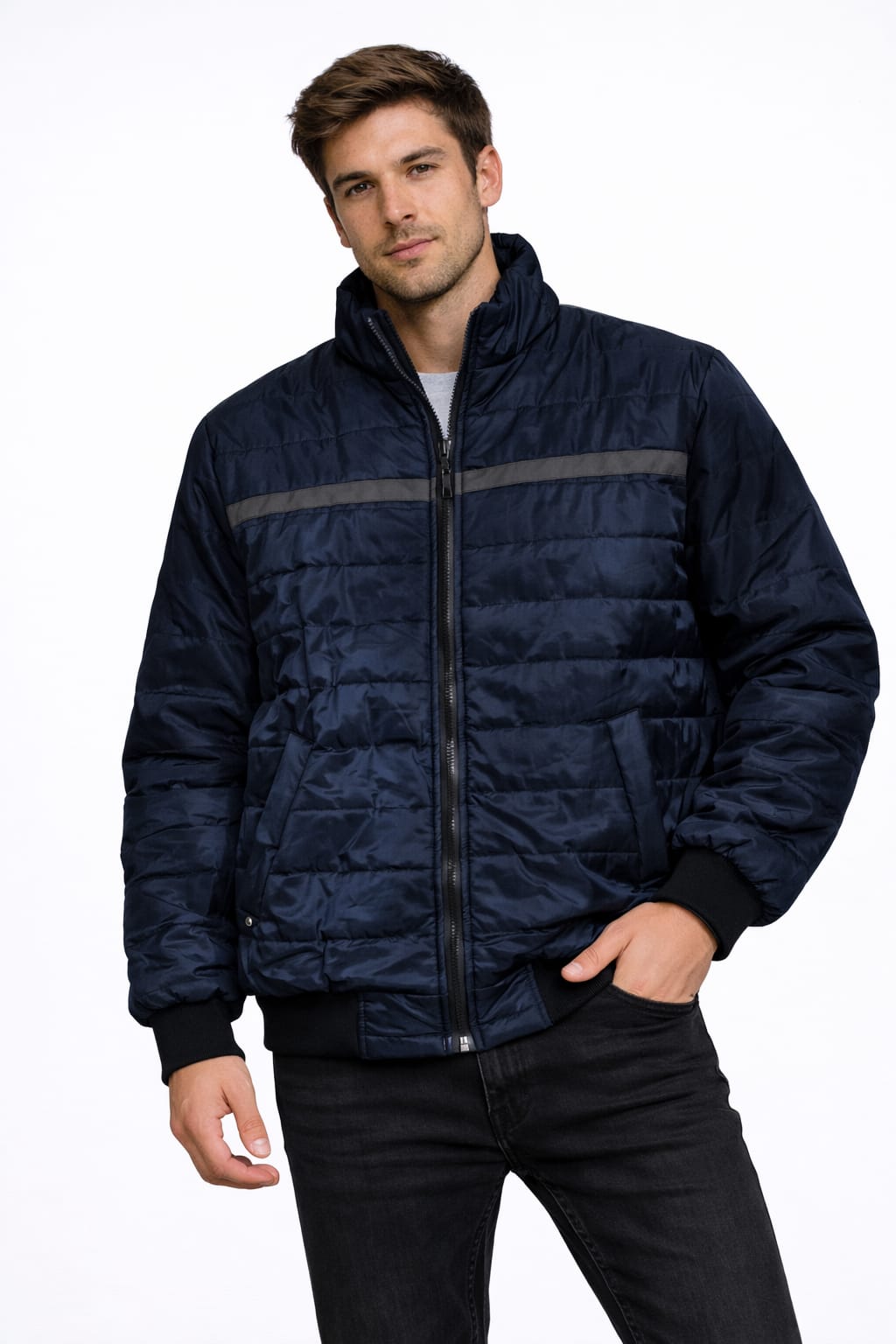 Chamarra Aborregada Color Azul Marino