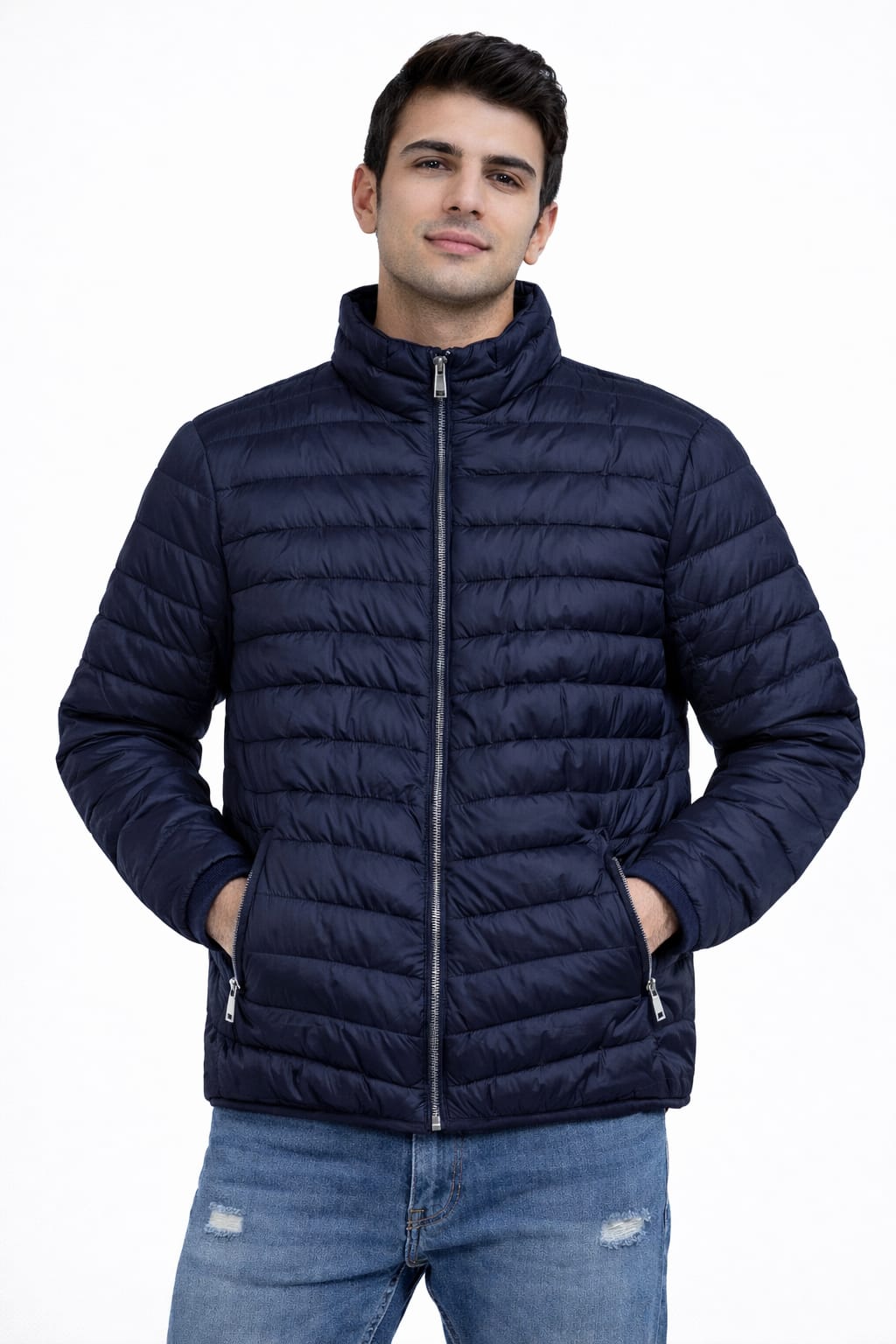 Chamarra Color Liso Azul Marino