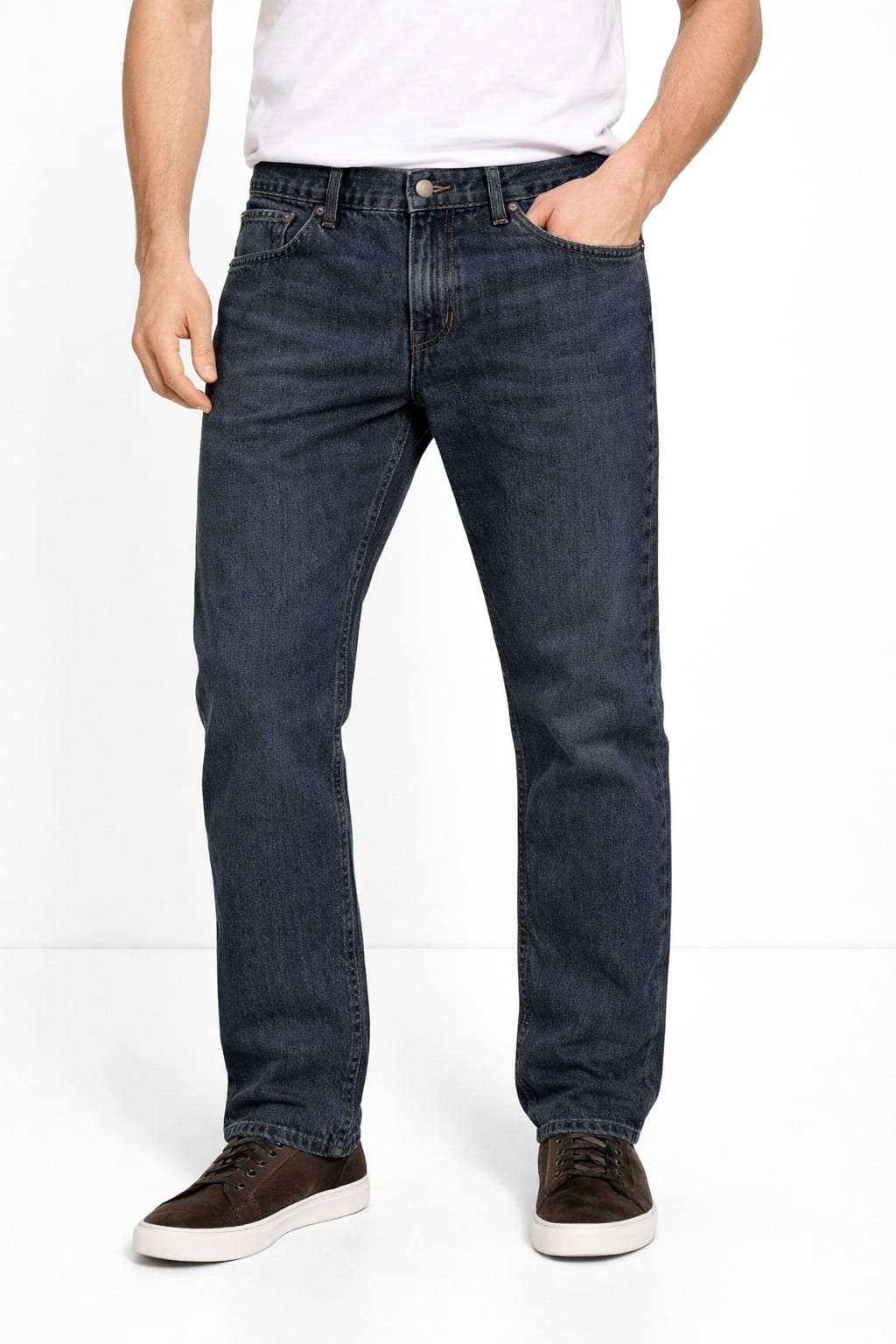 Pantalón De Mezclilla Rígida Corte Vaquero