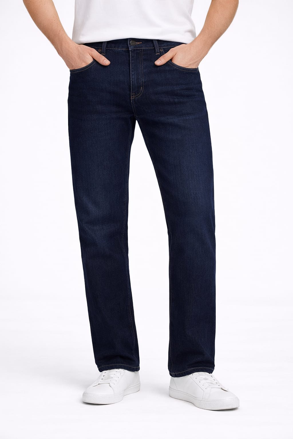 Pantalón de Mezclilla Rígida Corte Recto