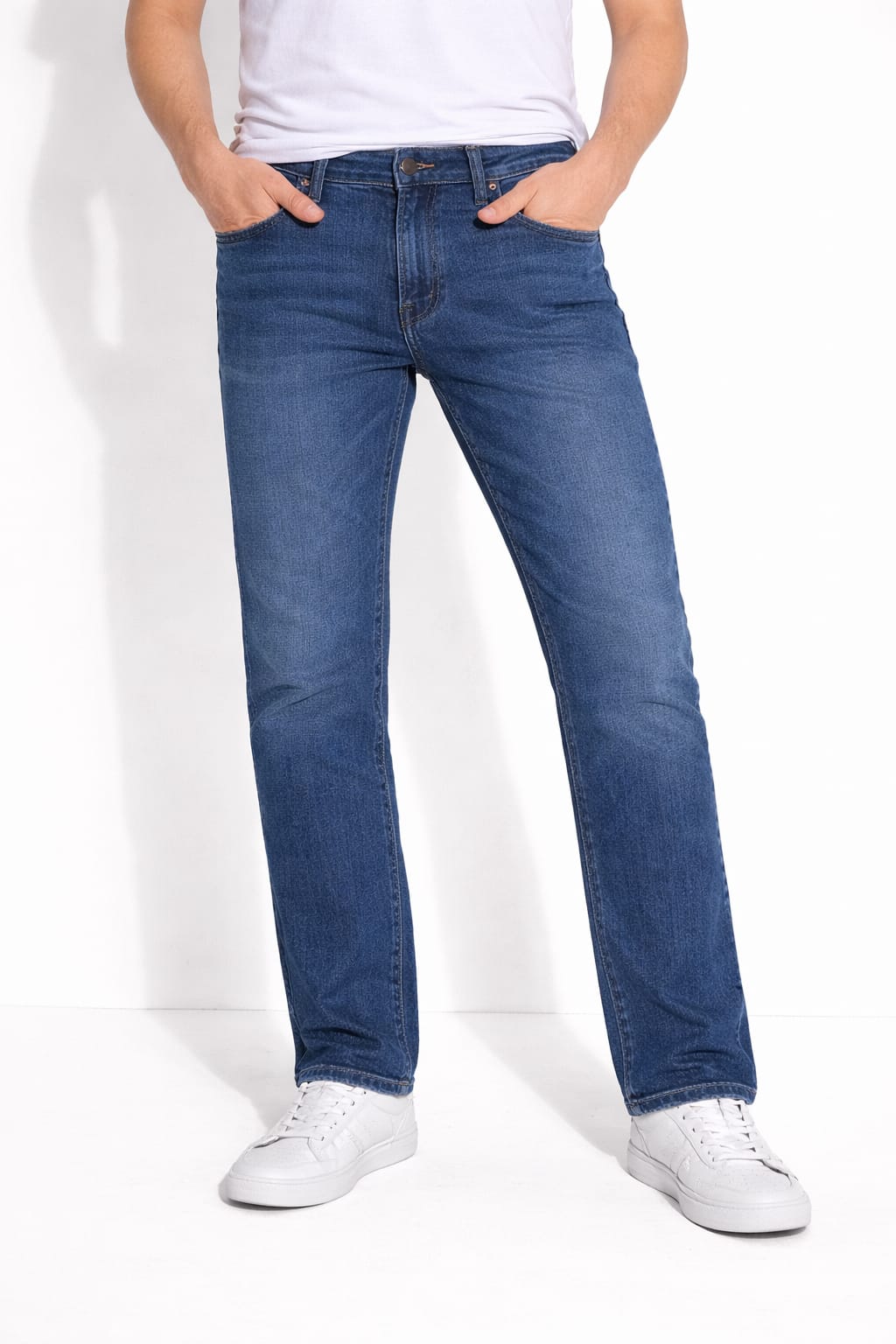 Pantalón De Mezclilla Strech Corte Recto color azul