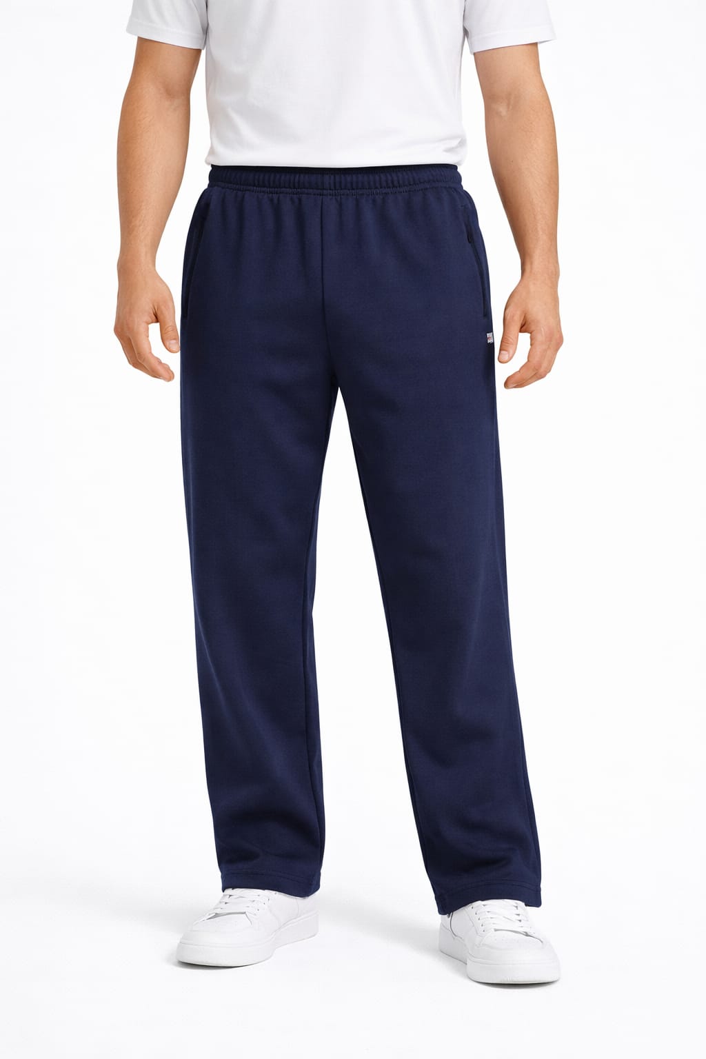 Pants Corte Recto Con Bolsas Color Azul