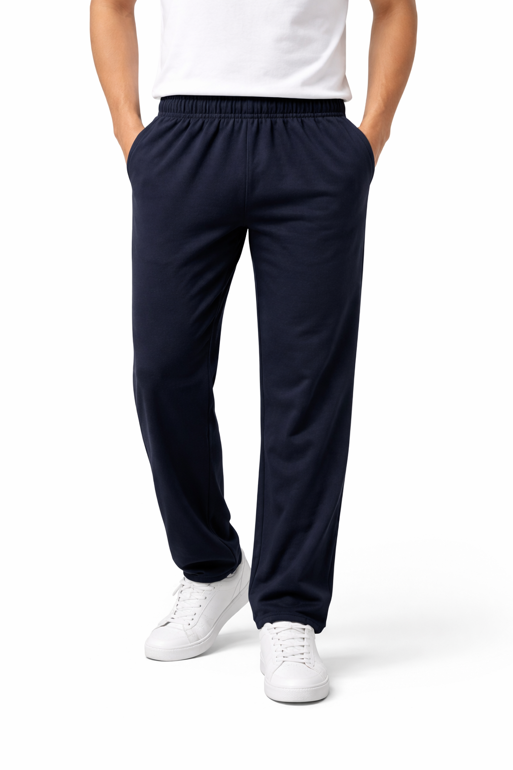 Pants Corte Recto Con Bolsas Color Azul Oscuro