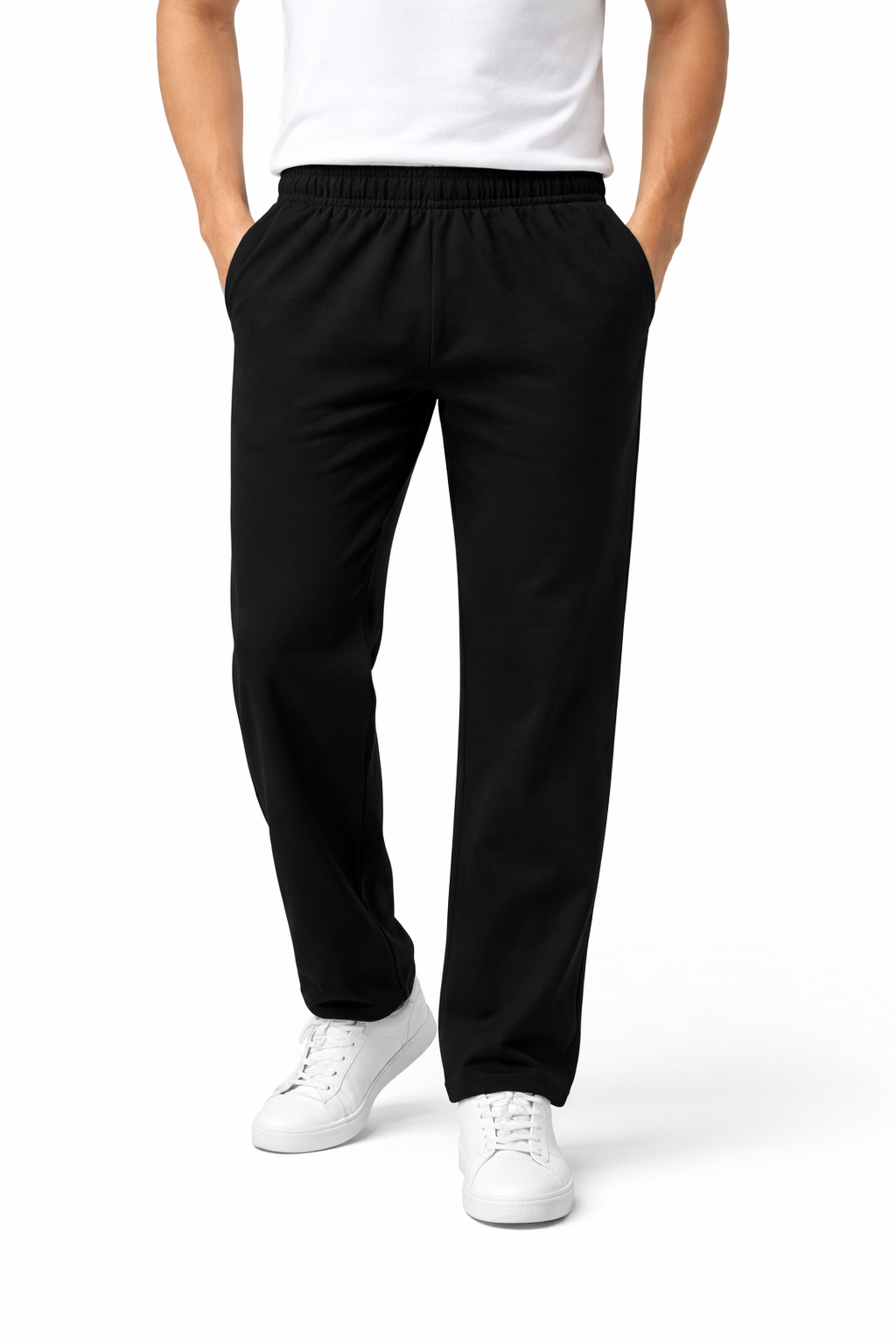 Pants Corte Recto Con Bolsas Color Negro