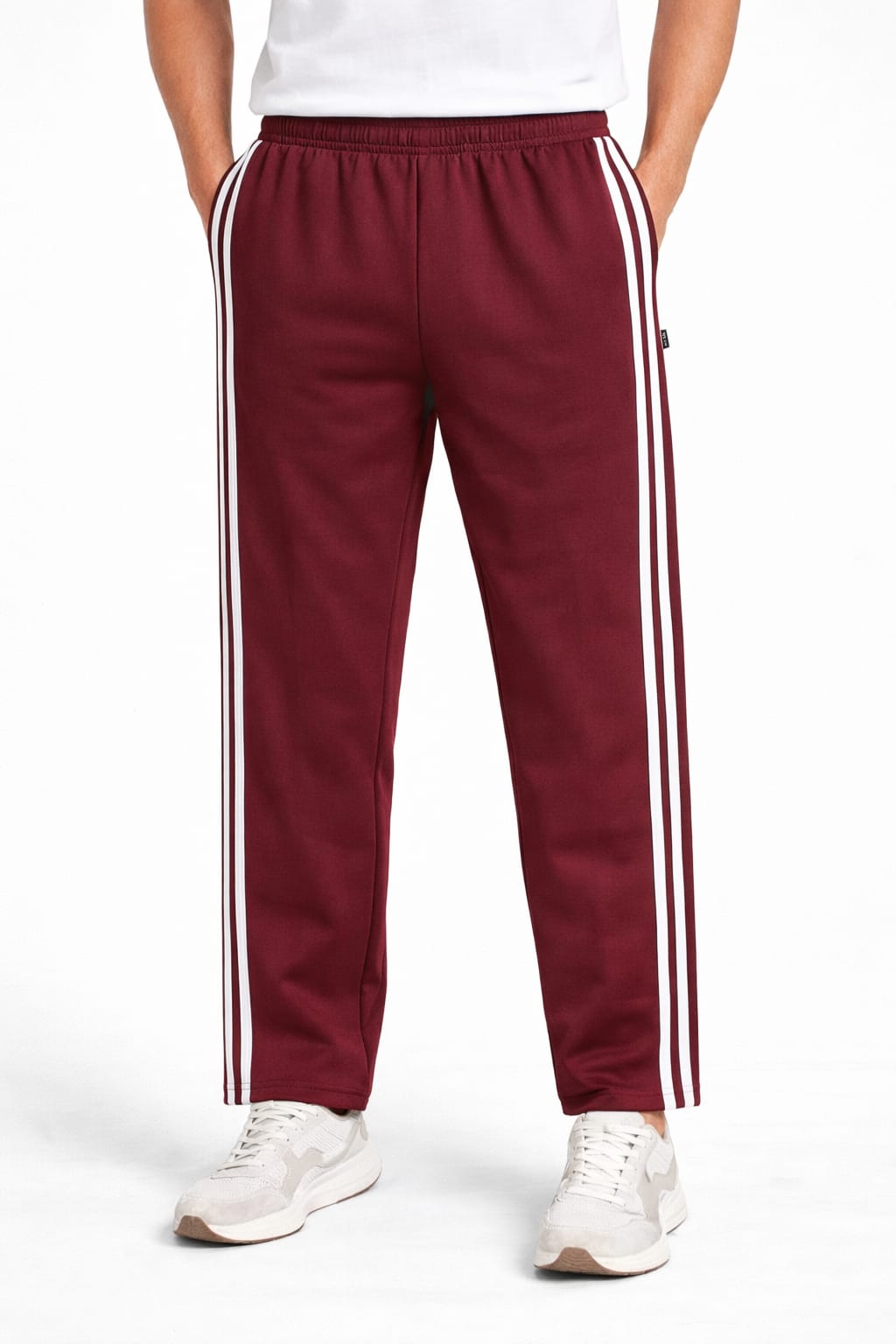 Pants Corte Recto Con Bolsas Color Vino