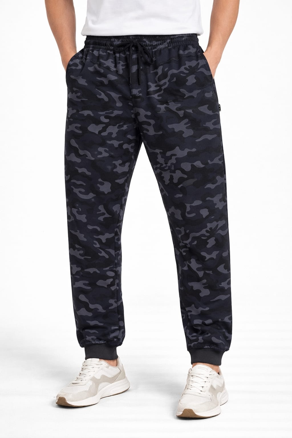 Pants Corte Entubado Con Bolsas Color Camuflaje Azul