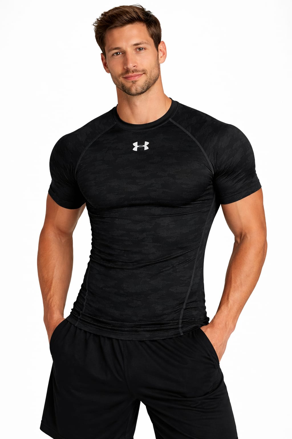 Playera Deportiva Color Negro Manga Corta