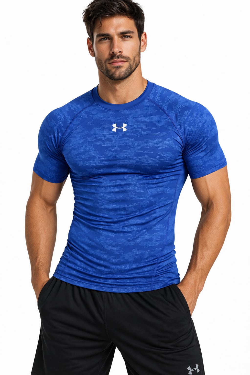 Playera Deportiva Color Azul Manga Corta