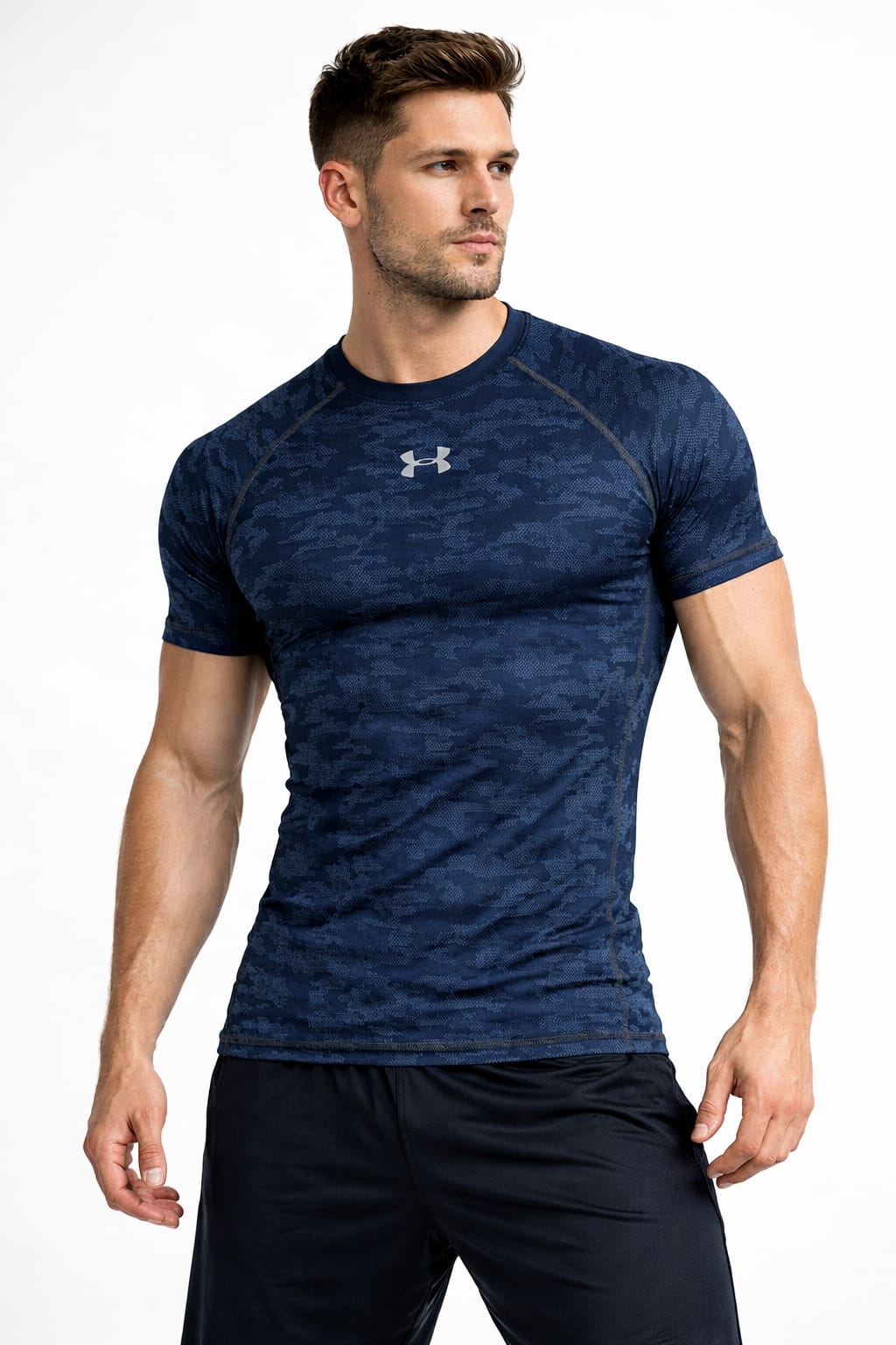 Playera Deportiva Color Azul Oscuro Manga Corta