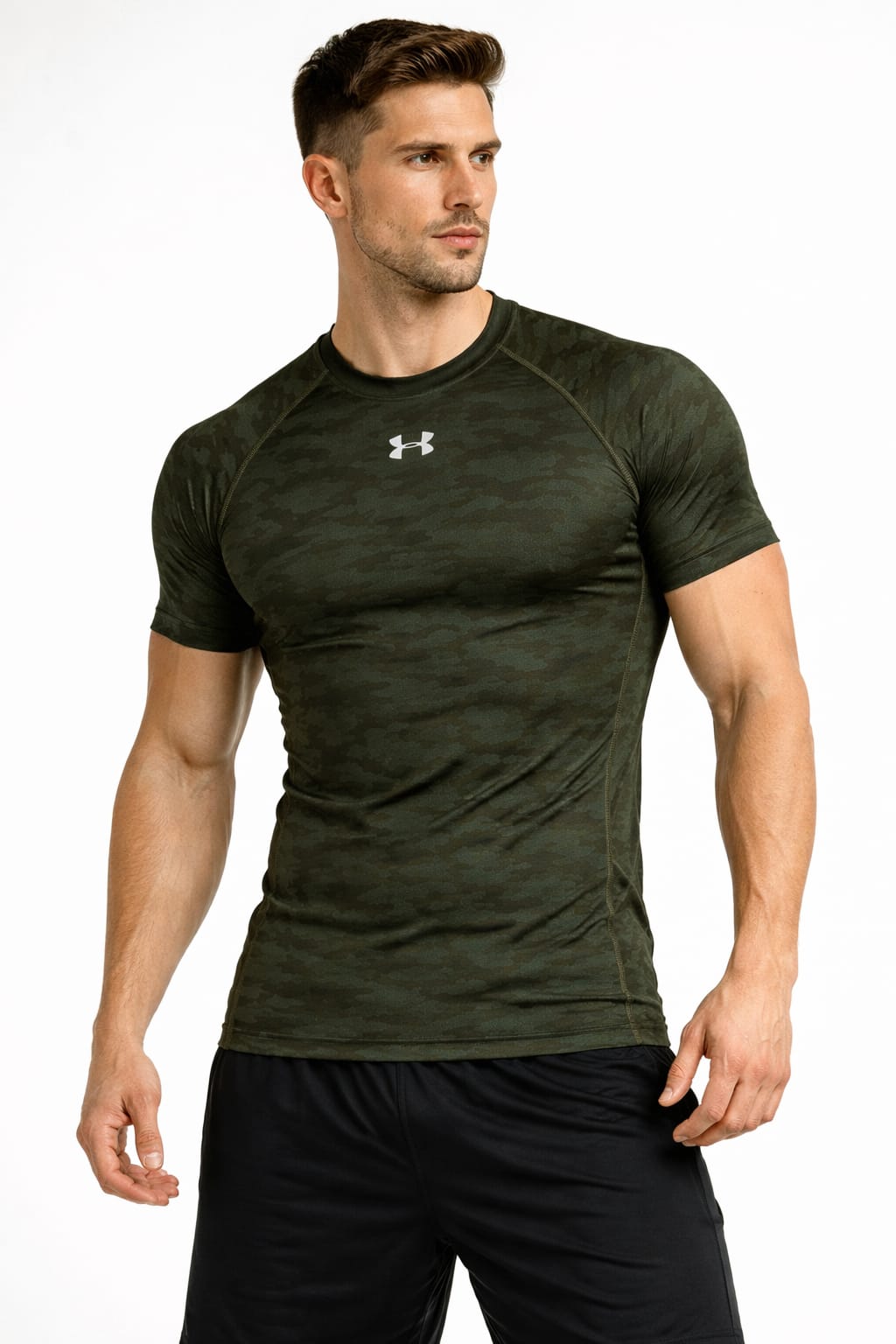 Playera Deportiva Color Verde Manga Corta