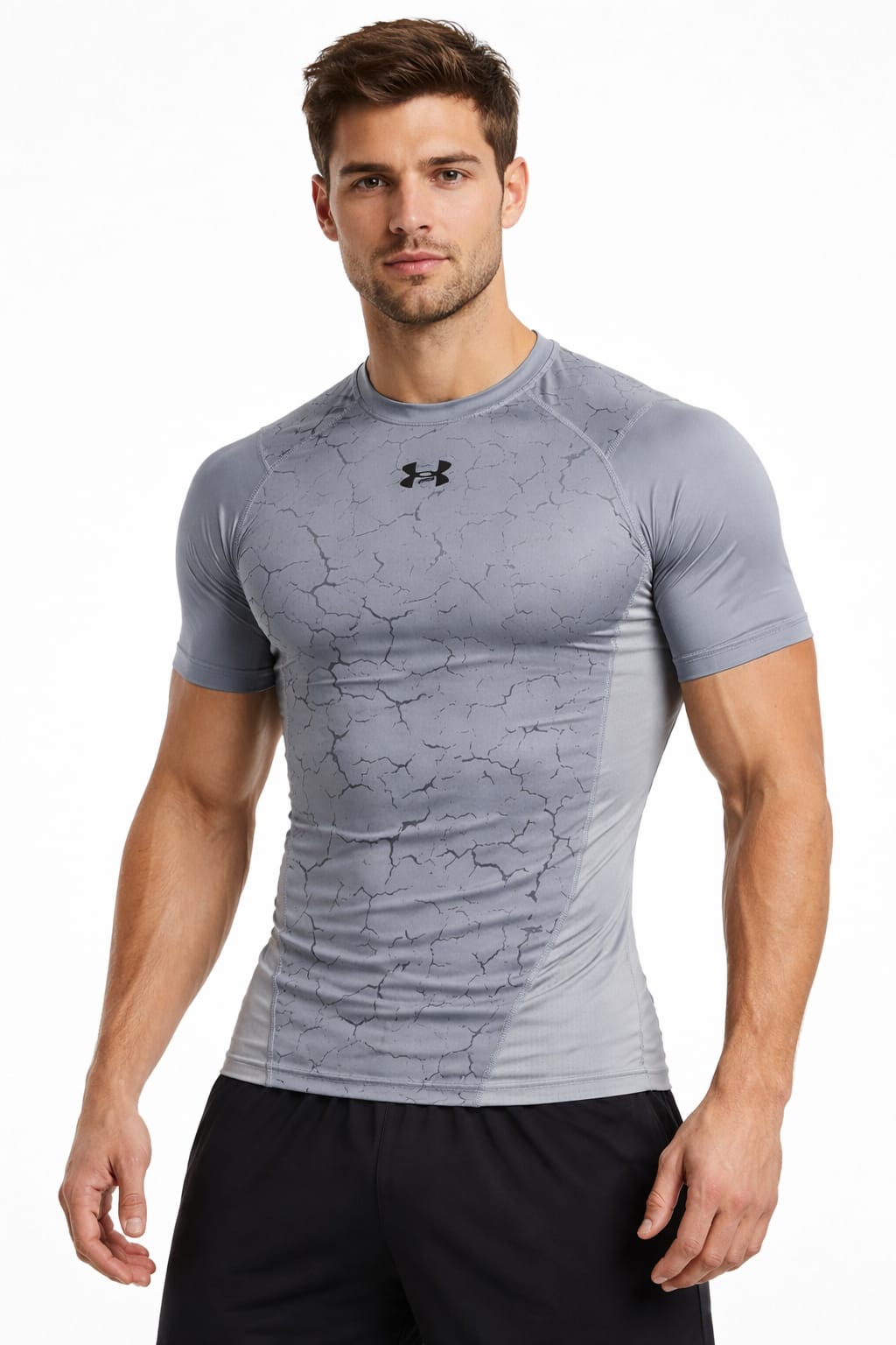 Playera Deportiva Color Gris Claro Manga Corta