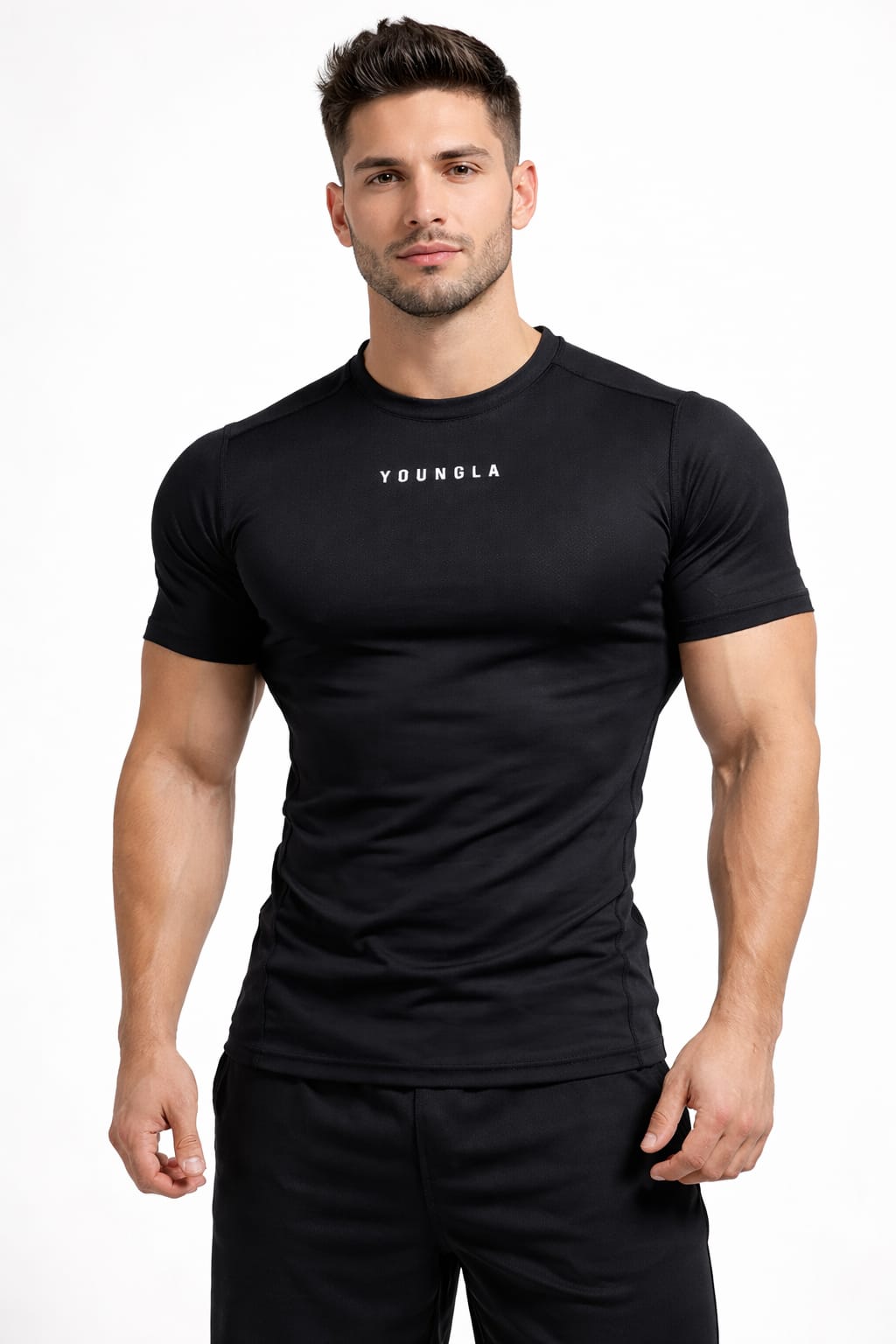 Playera Deportiva Color negro Manga Corta