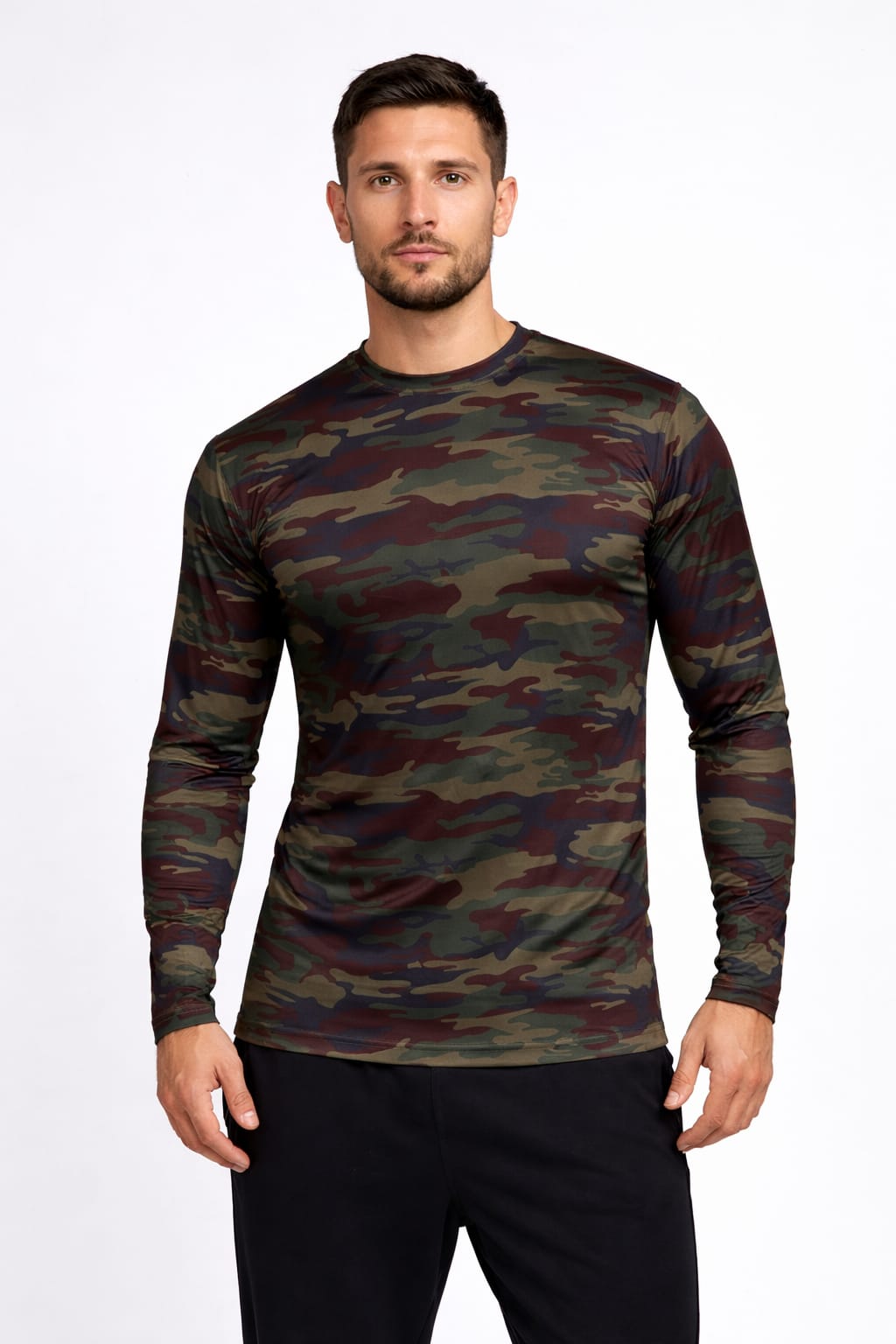 Playera De Camuflaje Manga Larga Licra