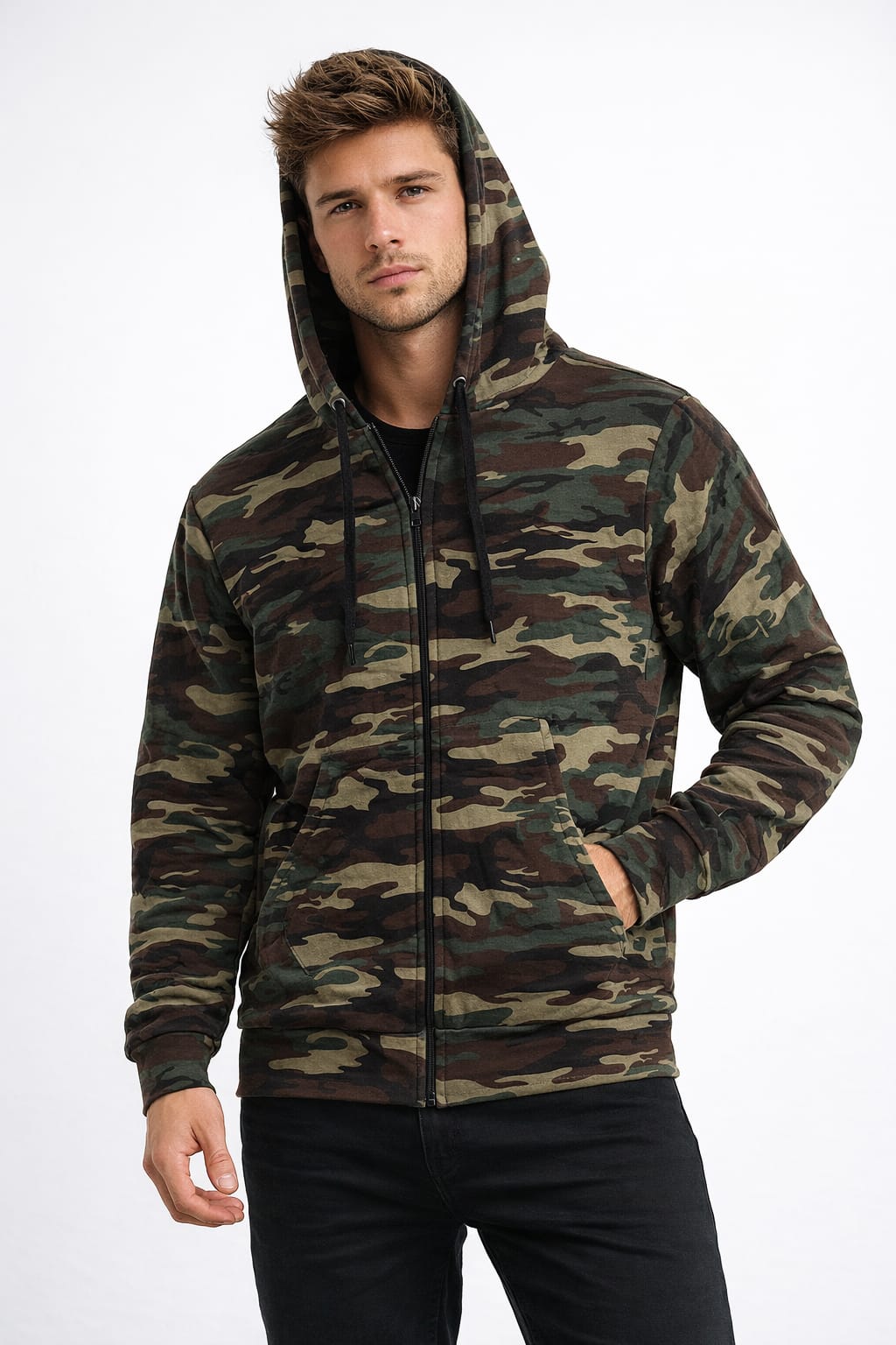 Sudadera Aborregada Estilo Camuflaje