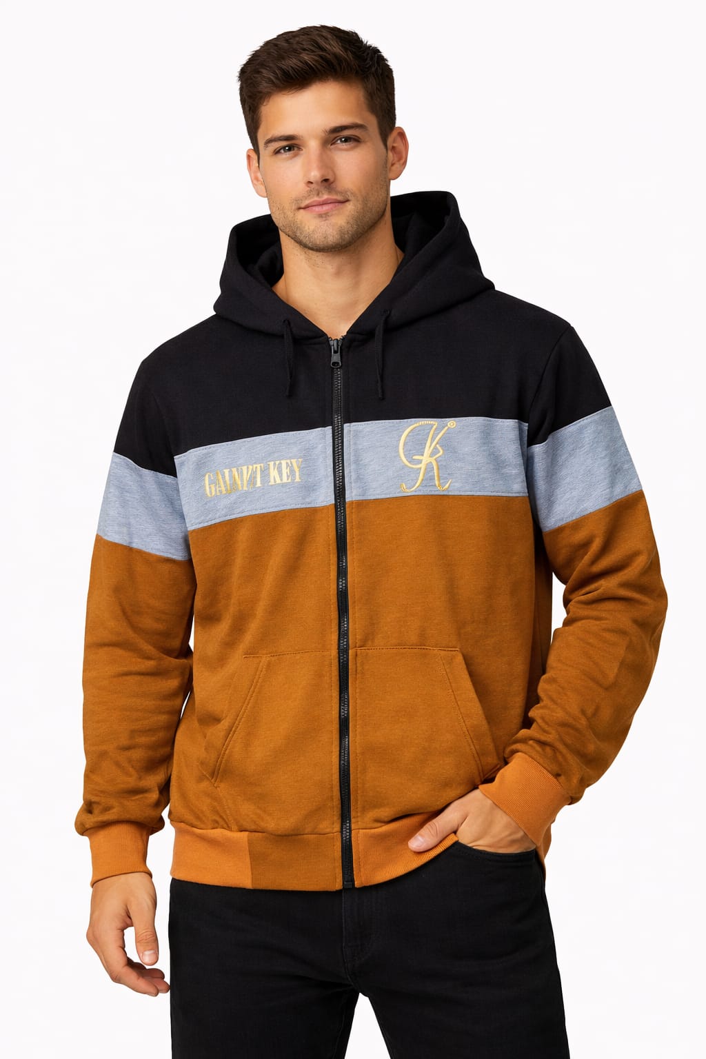 Sudadera Sencilla Con Bolsas Y Cierre