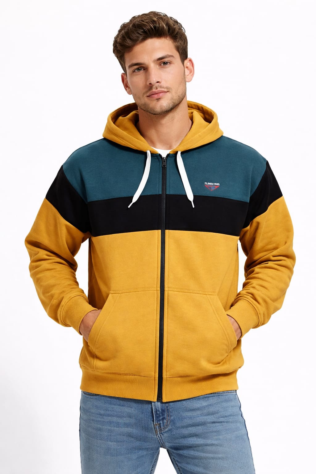 Sudadera Sencilla Con Cierre y Bolsas