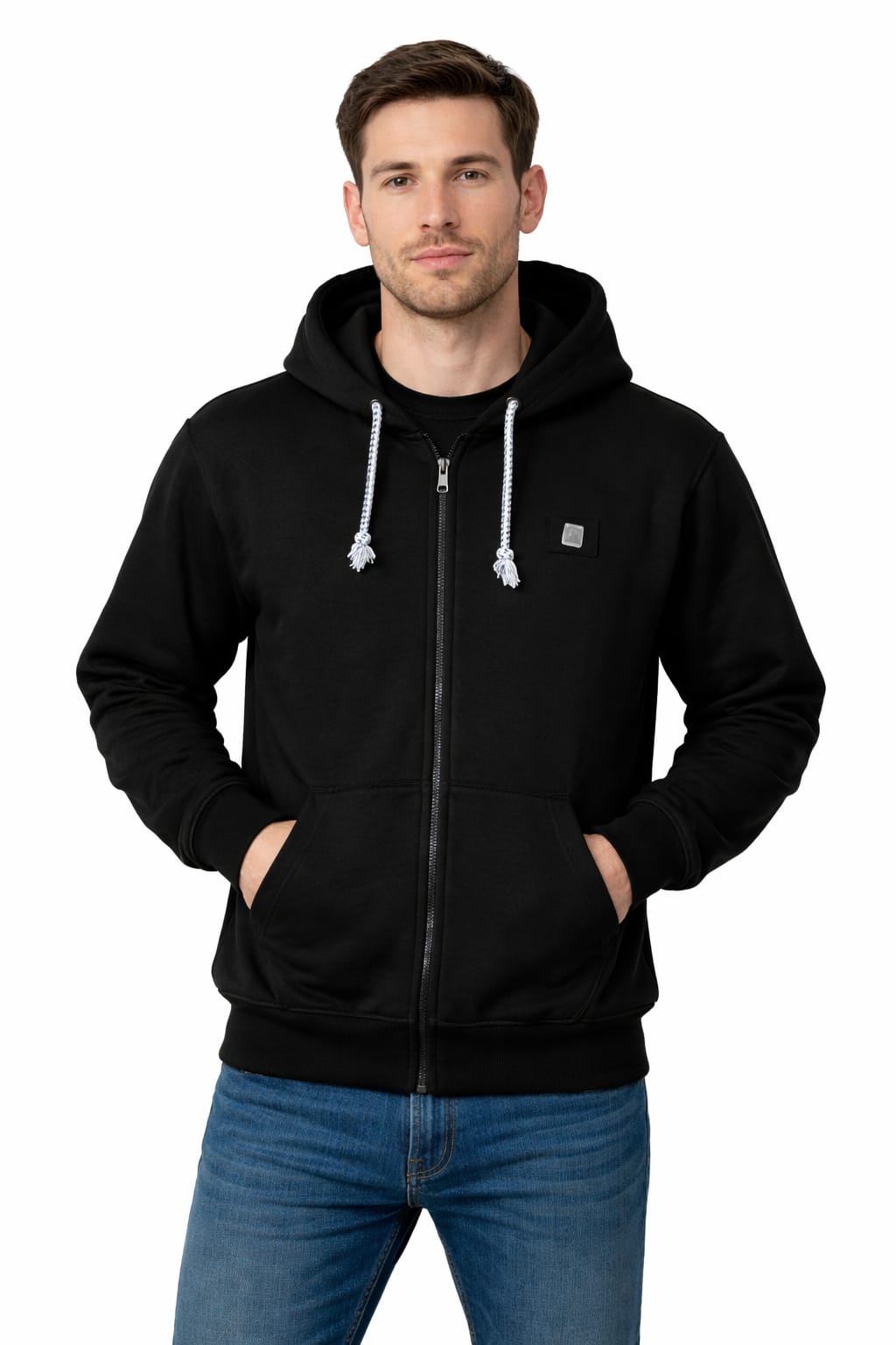 Sudadera Sencilla Con Cierre Color Negro