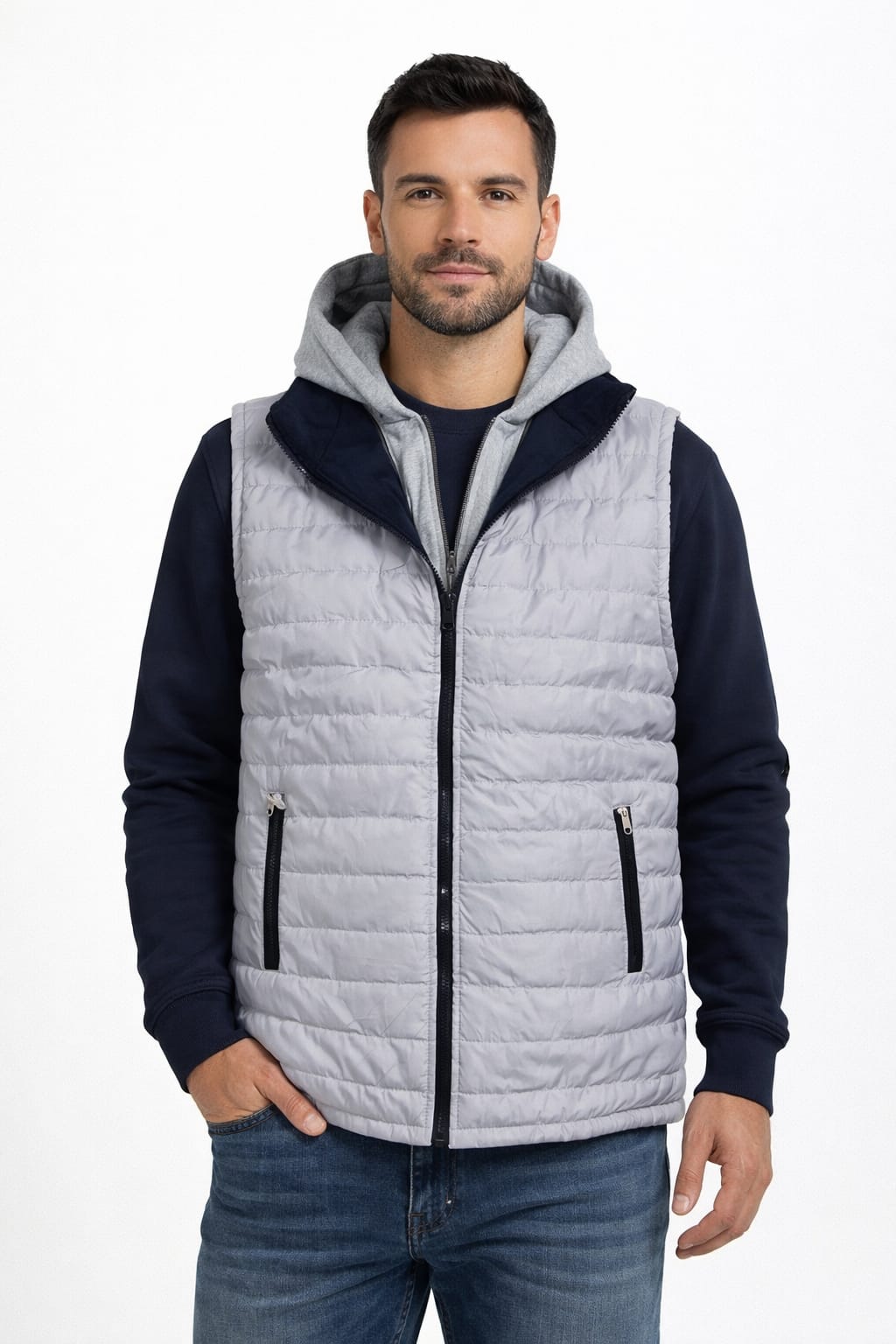 Chaleco Con Gorra Tipo Sudadera Desmontable