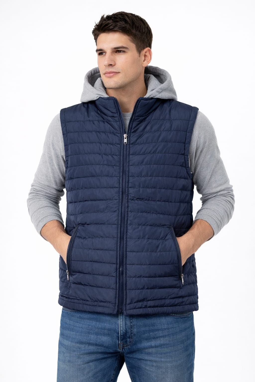 Chaleco Con Gorra Tipo Sudadera desmontable