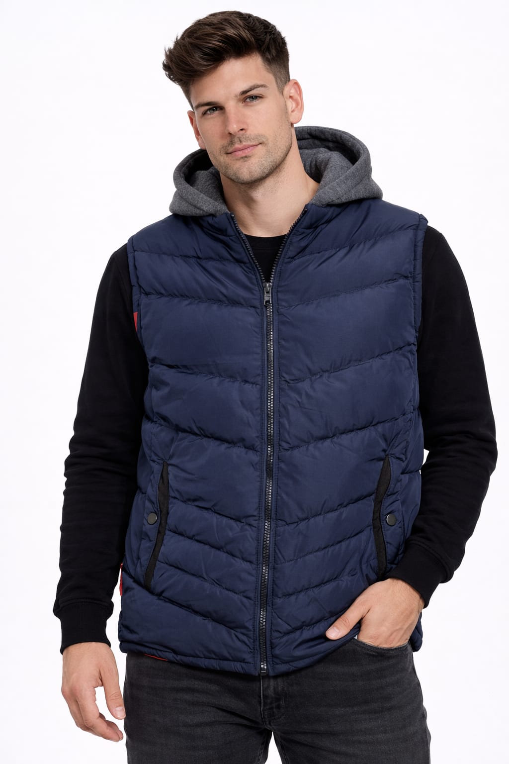 Chaleco con Gorra Tipo Sudadera Desmontable