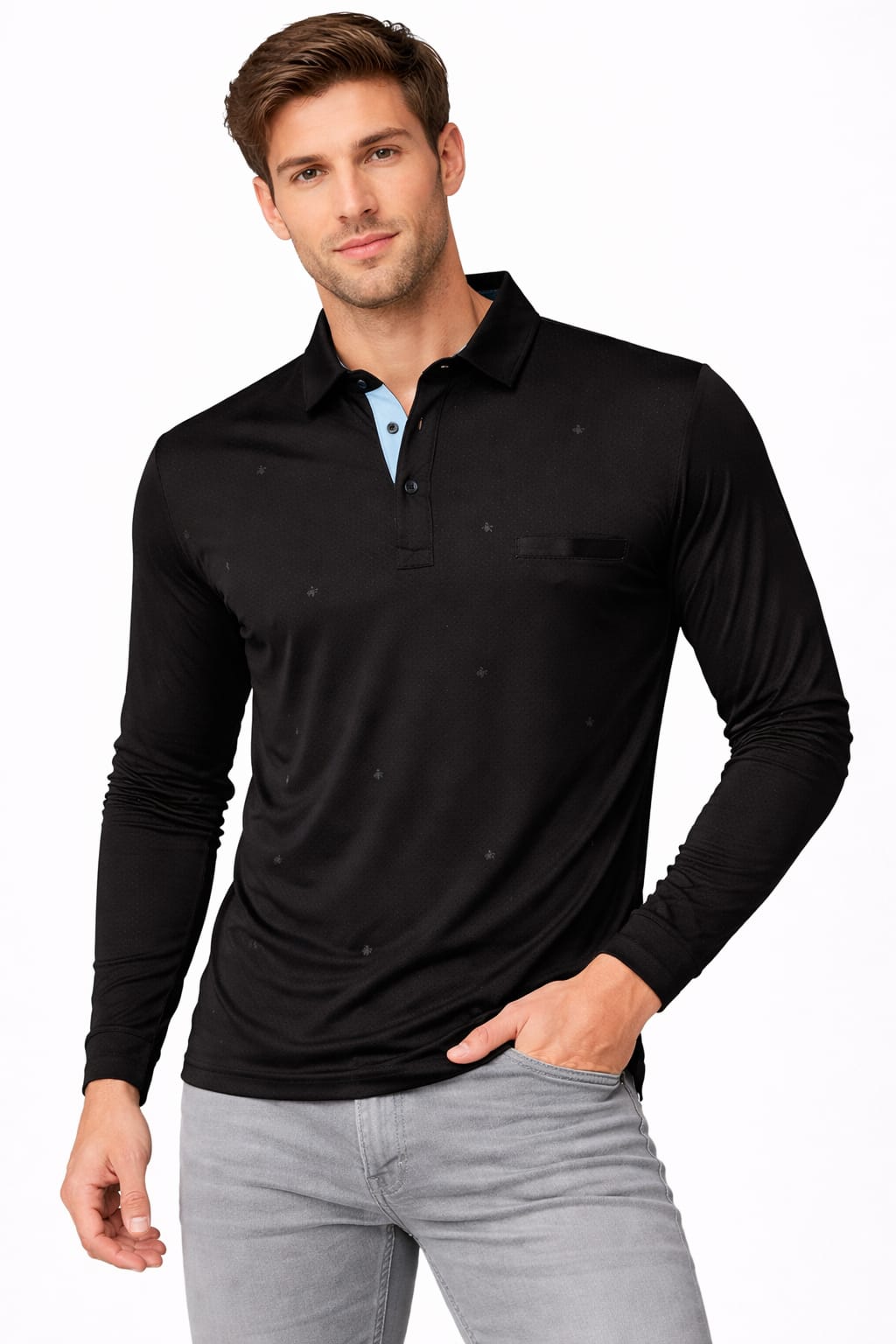 Playera Manga Larga Con Pequeños Estampados