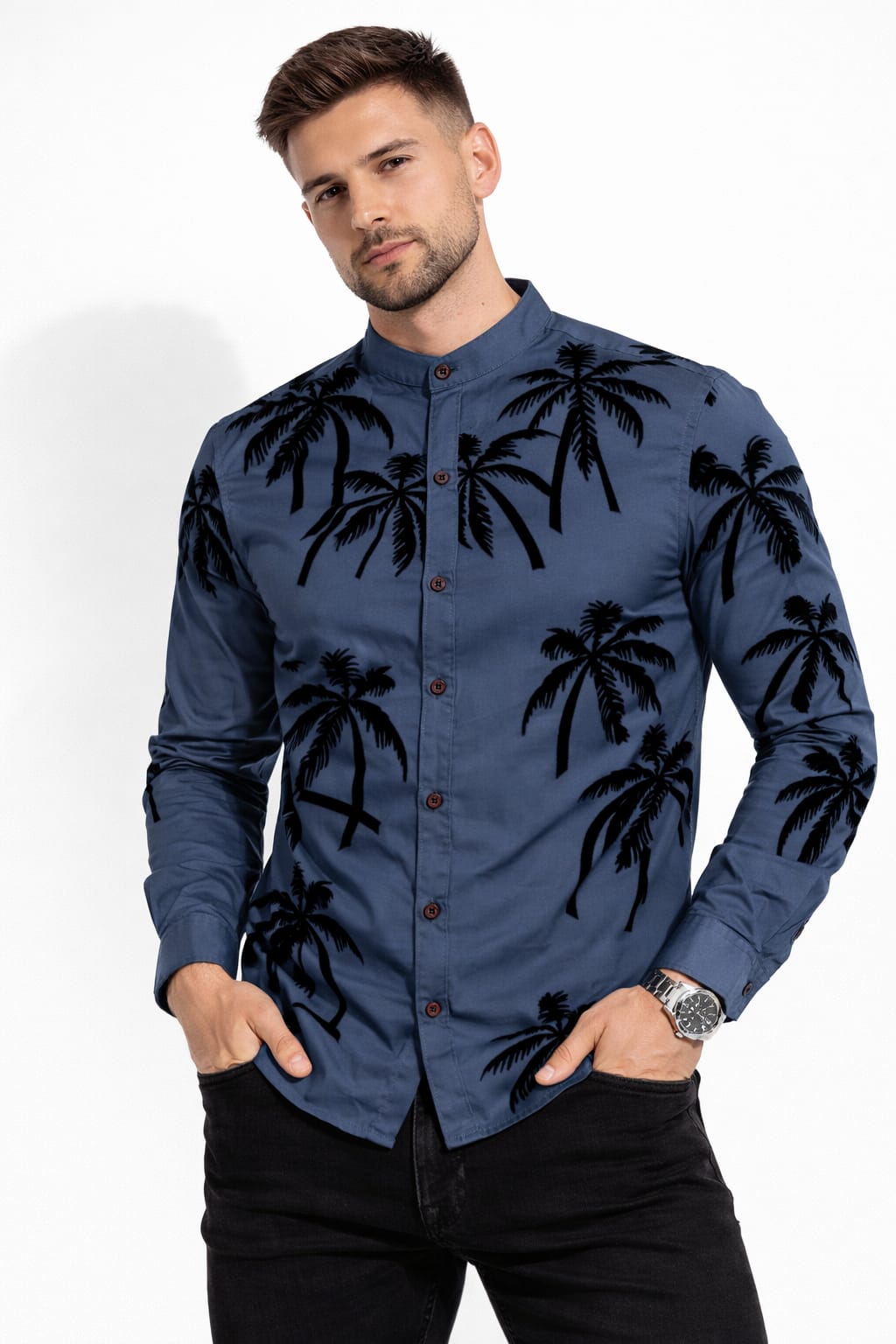 Camisa con Estampando De Terciopelo